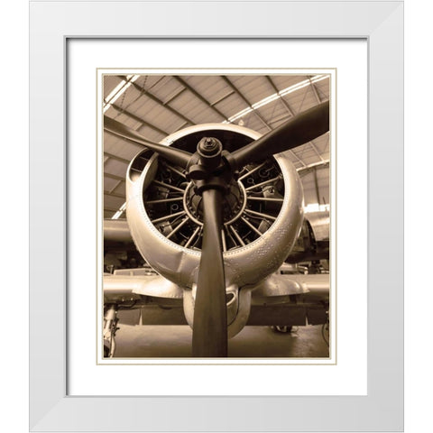 WW II Fighter White Modern Wood Framed Art Print with Double Matting by Delimont, Danita