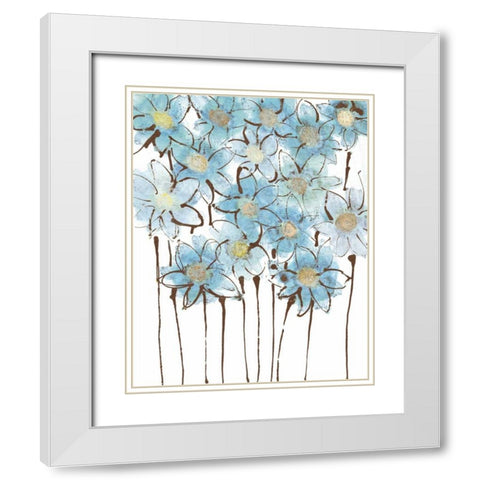 Soft Forget Me Nots White Modern Wood Framed Art Print with Double Matting by Jill, Susan