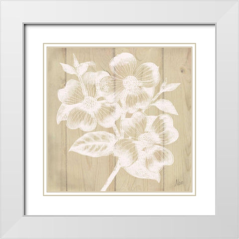 White Silhouette I White Modern Wood Framed Art Print with Double Matting by Nan