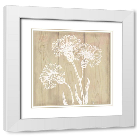 White Silhouette II White Modern Wood Framed Art Print with Double Matting by Nan