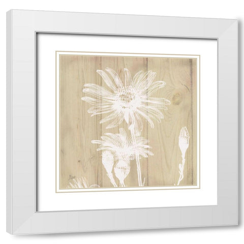 White Silhouette III White Modern Wood Framed Art Print with Double Matting by Nan
