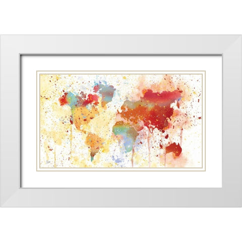 Traveled The World White Modern Wood Framed Art Print with Double Matting by Nan
