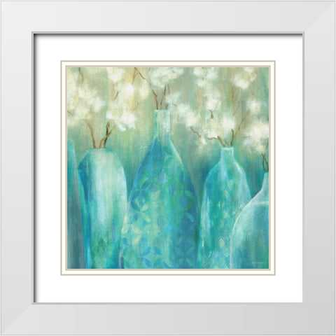 Topaz Arrangement White Modern Wood Framed Art Print with Double Matting by Robinson, Carol