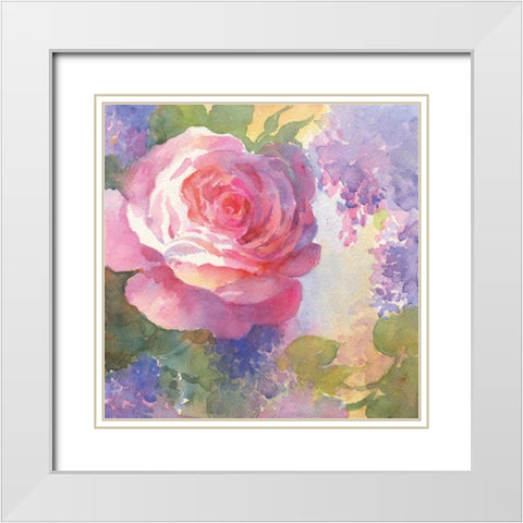 Margots Rose I White Modern Wood Framed Art Print with Double Matting by Troise Heidel, Theresa