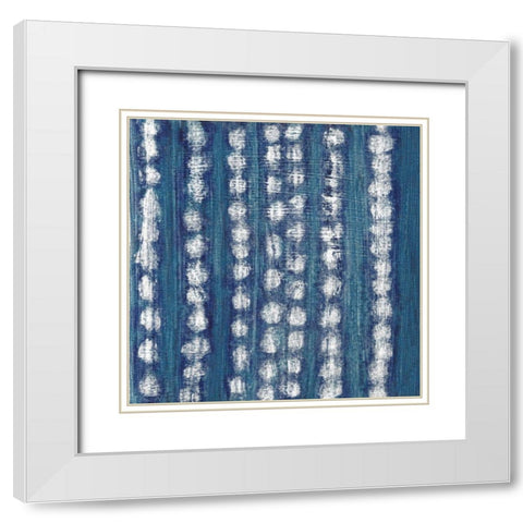 Shibori Blue I White Modern Wood Framed Art Print with Double Matting by Tava Studios