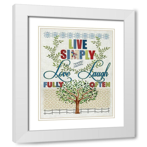 Live Simply White Modern Wood Framed Art Print with Double Matting by Knutsen, Conrad