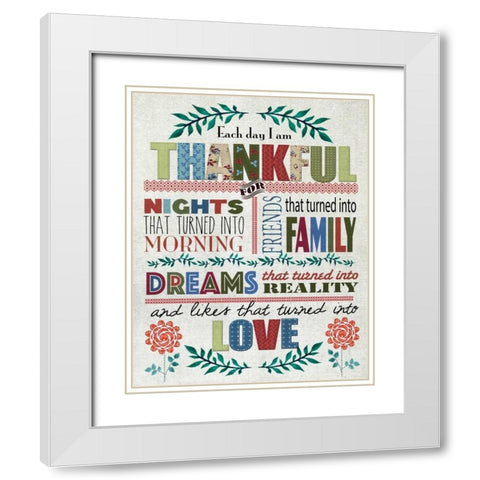 Thankful White Modern Wood Framed Art Print with Double Matting by Knutsen, Conrad