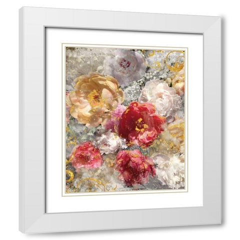 Roses Everlasting I White Modern Wood Framed Art Print with Double Matting by Nan