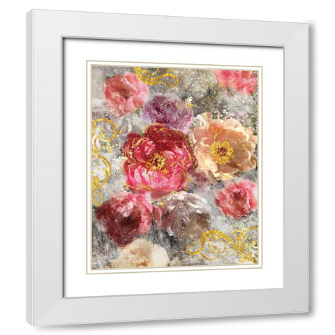 Roses Everlasting II White Modern Wood Framed Art Print with Double Matting by Nan