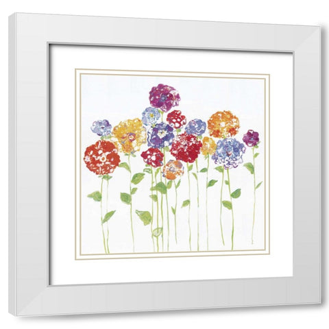 Pretty Posies II White Modern Wood Framed Art Print with Double Matting by Swatland, Sally