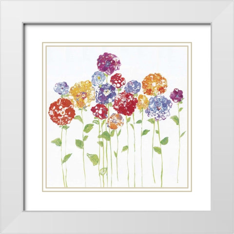 Pretty Posies II White Modern Wood Framed Art Print with Double Matting by Swatland, Sally