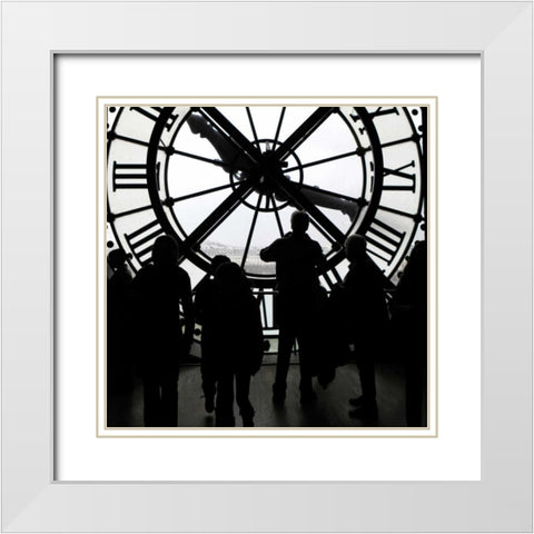 Silhouettes At Musee White Modern Wood Framed Art Print with Double Matting by Delimont, Danita