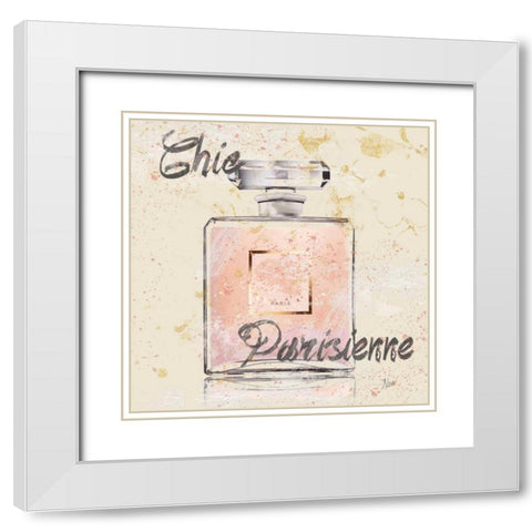 Chic Parfume White Modern Wood Framed Art Print with Double Matting by Nan