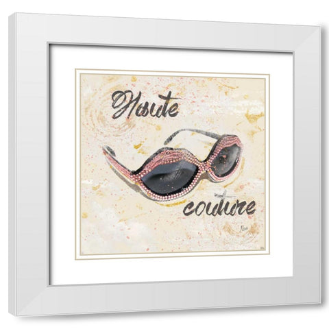 Haute Sunglasses White Modern Wood Framed Art Print with Double Matting by Nan