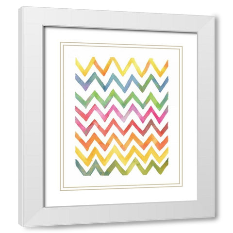 Chevron I White Modern Wood Framed Art Print with Double Matting by Troise Heidel, Theresa