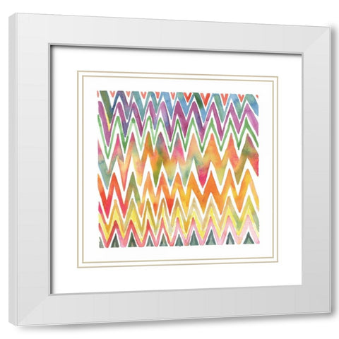 Chevron II White Modern Wood Framed Art Print with Double Matting by Troise Heidel, Theresa