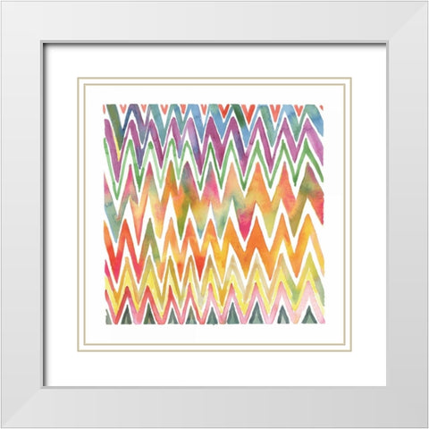 Chevron II White Modern Wood Framed Art Print with Double Matting by Troise Heidel, Theresa
