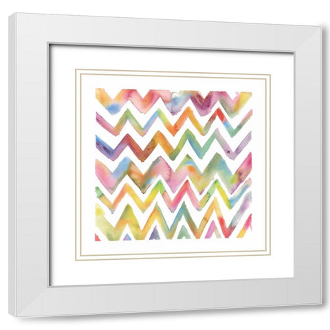 Chevron III White Modern Wood Framed Art Print with Double Matting by Troise Heidel, Theresa