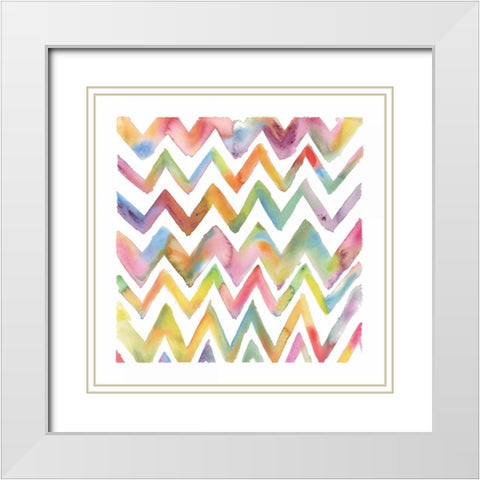Chevron III White Modern Wood Framed Art Print with Double Matting by Troise Heidel, Theresa