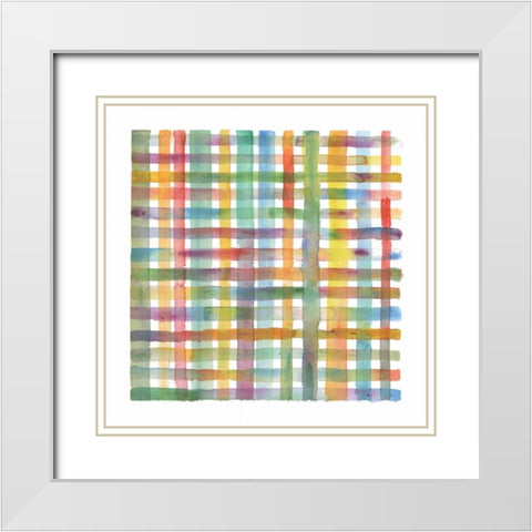 Plaid II White Modern Wood Framed Art Print with Double Matting by Troise Heidel, Theresa