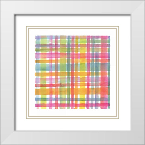 Plaid III White Modern Wood Framed Art Print with Double Matting by Troise Heidel, Theresa
