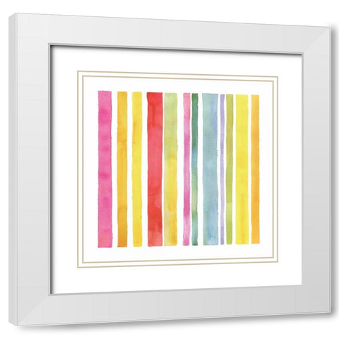 Stripes I White Modern Wood Framed Art Print with Double Matting by Troise Heidel, Theresa