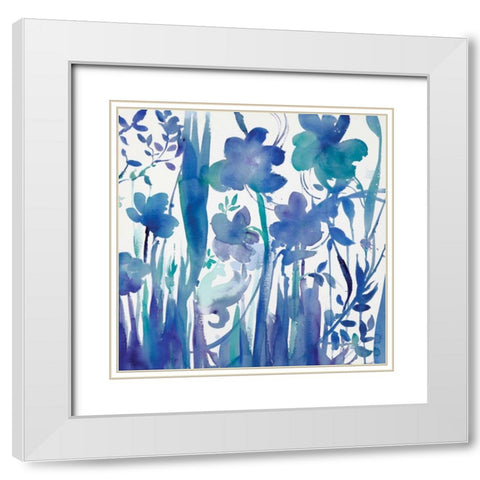 Afternoon Indigo II White Modern Wood Framed Art Print with Double Matting by Troise Heidel, Theresa