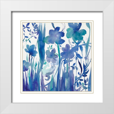 Afternoon Indigo II White Modern Wood Framed Art Print with Double Matting by Troise Heidel, Theresa