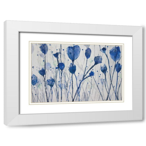 Blue Day Garden White Modern Wood Framed Art Print with Double Matting by Jill, Susan