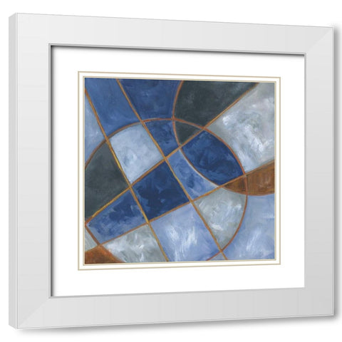 Climbing The Ladder I White Modern Wood Framed Art Print with Double Matting by Nan