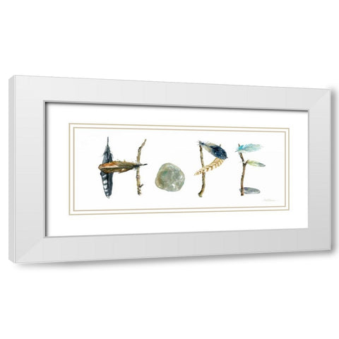 Hope White Modern Wood Framed Art Print with Double Matting by Robinson, Carol