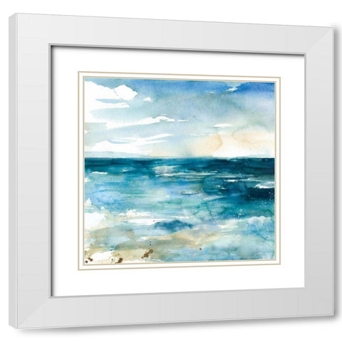 Ocean Break II White Modern Wood Framed Art Print with Double Matting by Robinson, Carol