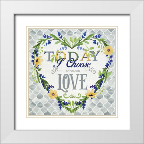 I Choose Love White Modern Wood Framed Art Print with Double Matting by Knutsen, Conrad