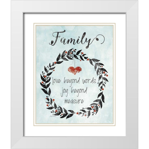 Family Heart White Modern Wood Framed Art Print with Double Matting by Robinson, Carol