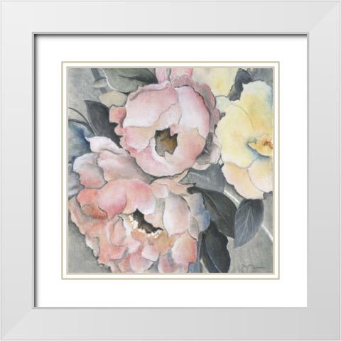 Dusty Rose White Modern Wood Framed Art Print with Double Matting by Tava Studios