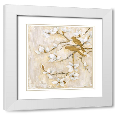 Song of Spring II White Modern Wood Framed Art Print with Double Matting by Tava Studios