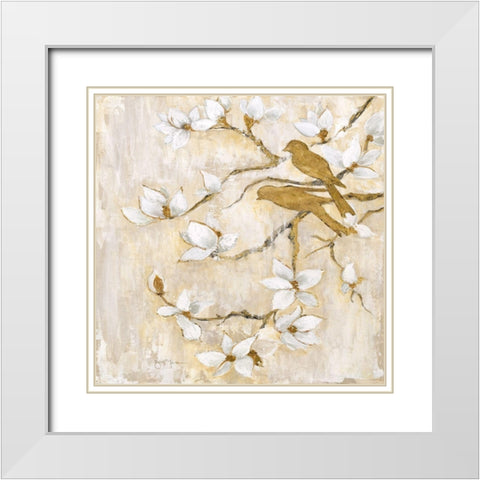 Song of Spring II White Modern Wood Framed Art Print with Double Matting by Tava Studios