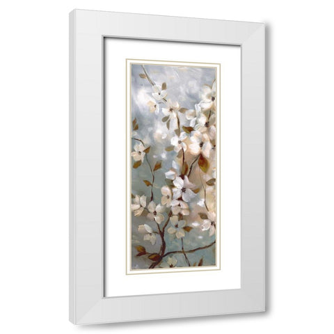 Blossoms of Spring I White Modern Wood Framed Art Print with Double Matting by Nan