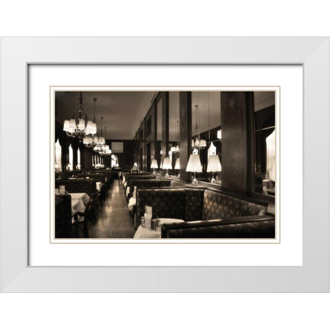 Cafe Vienna White Modern Wood Framed Art Print with Double Matting by Weisz, Irene