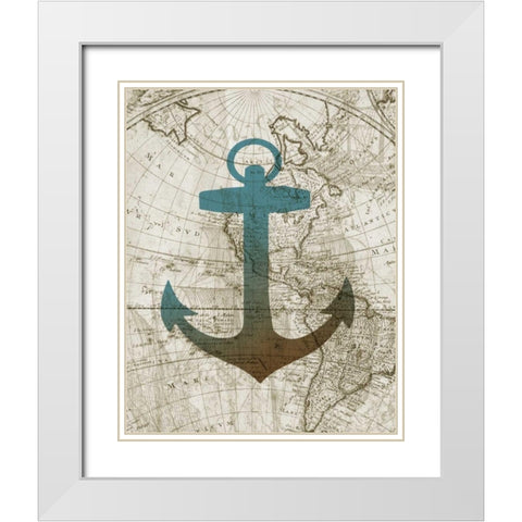 Sea Anchor White Modern Wood Framed Art Print with Double Matting by Knutsen, Conrad