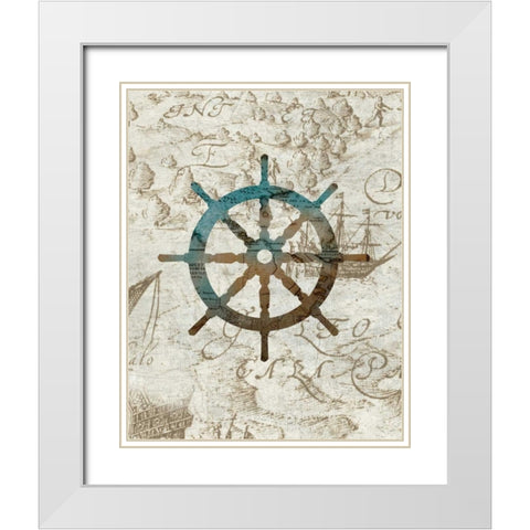 Steering the Sea White Modern Wood Framed Art Print with Double Matting by Knutsen, Conrad