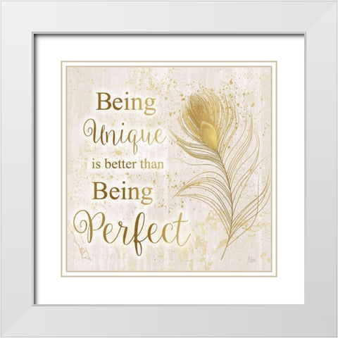 Feather Perfect White Modern Wood Framed Art Print with Double Matting by Nan