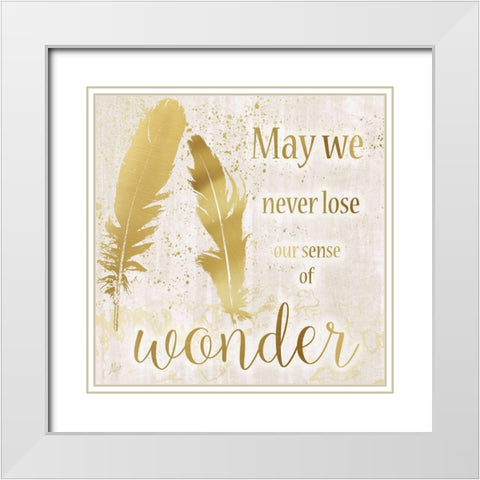 Feathers Wonder White Modern Wood Framed Art Print with Double Matting by Nan