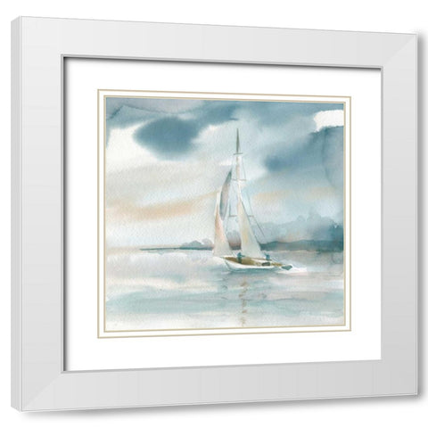 Subtle Mist I White Modern Wood Framed Art Print with Double Matting by Robinson, Carol