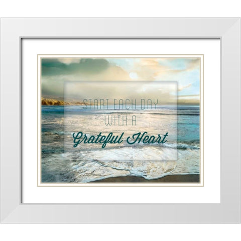 Grateful Heart White Modern Wood Framed Art Print with Double Matting by Calascibetta, Mike