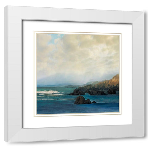 Distant White Modern Wood Framed Art Print with Double Matting by Calascibetta, Mike