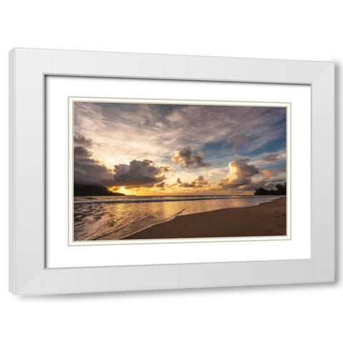 Sunset in Hanalei White Modern Wood Framed Art Print with Double Matting by Delimont, Danita