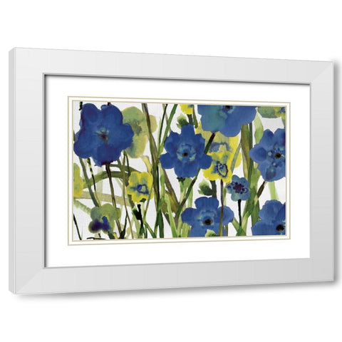 Picking Flowers White Modern Wood Framed Art Print with Double Matting by Jill, Susan
