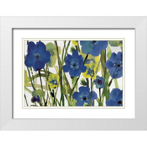 Picking Flowers White Modern Wood Framed Art Print with Double Matting by Jill, Susan