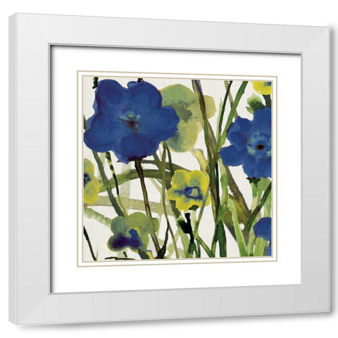 Picking Flowers I White Modern Wood Framed Art Print with Double Matting by Jill, Susan
